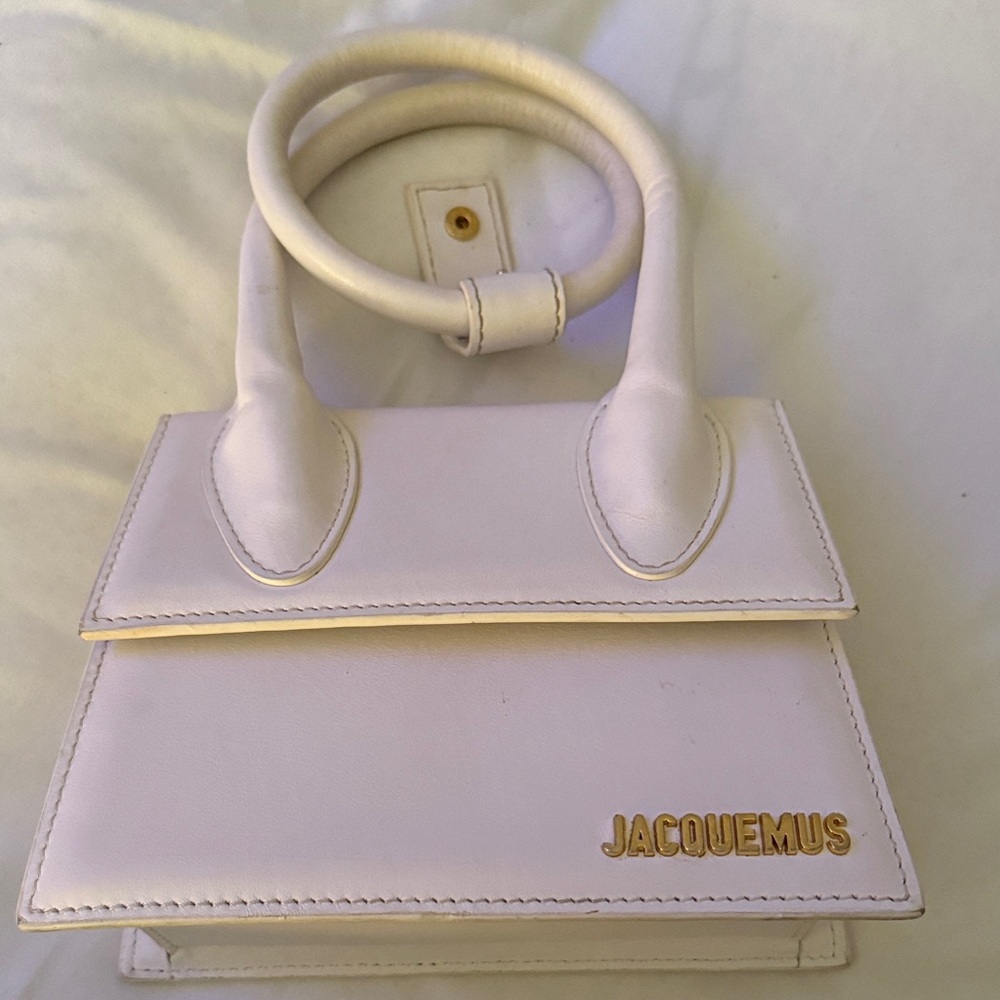 Jacquemus Cream Mini Bag with Gold Logo